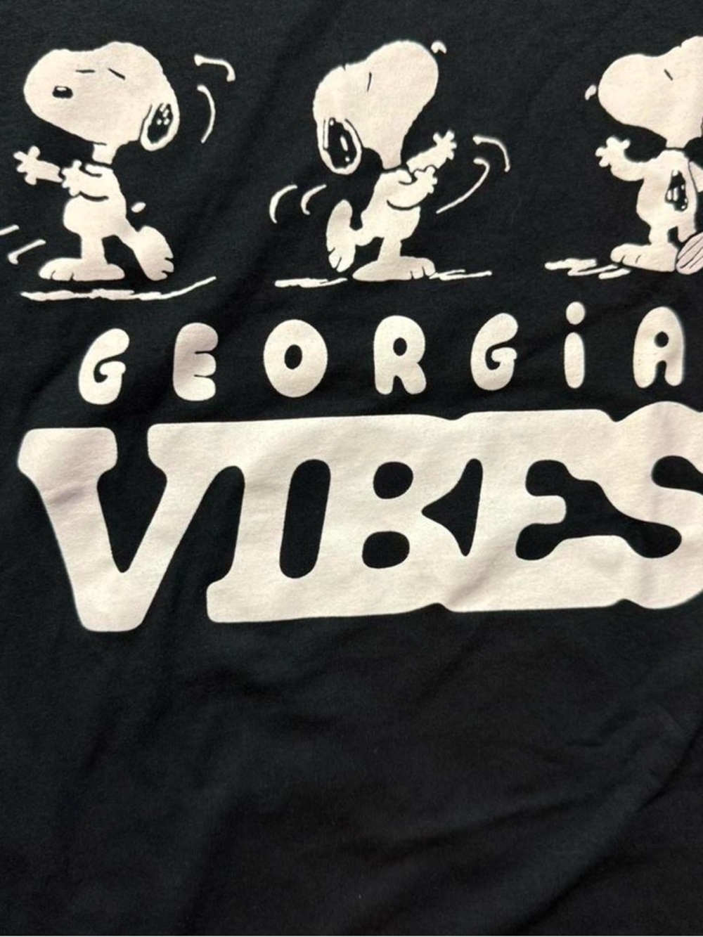 Peanuts Snoopy Georgia Vibes Long Sleeve Tee XL Black Graphic - Picture 3 of 6